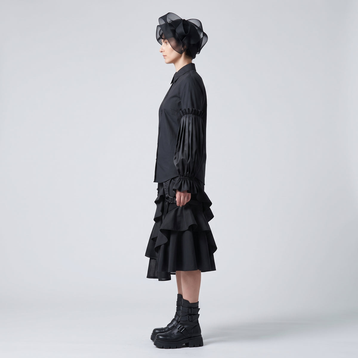 NOIR KEI NINOMIYA Avant-Garde Pleated Sleeve Shirt - view 4