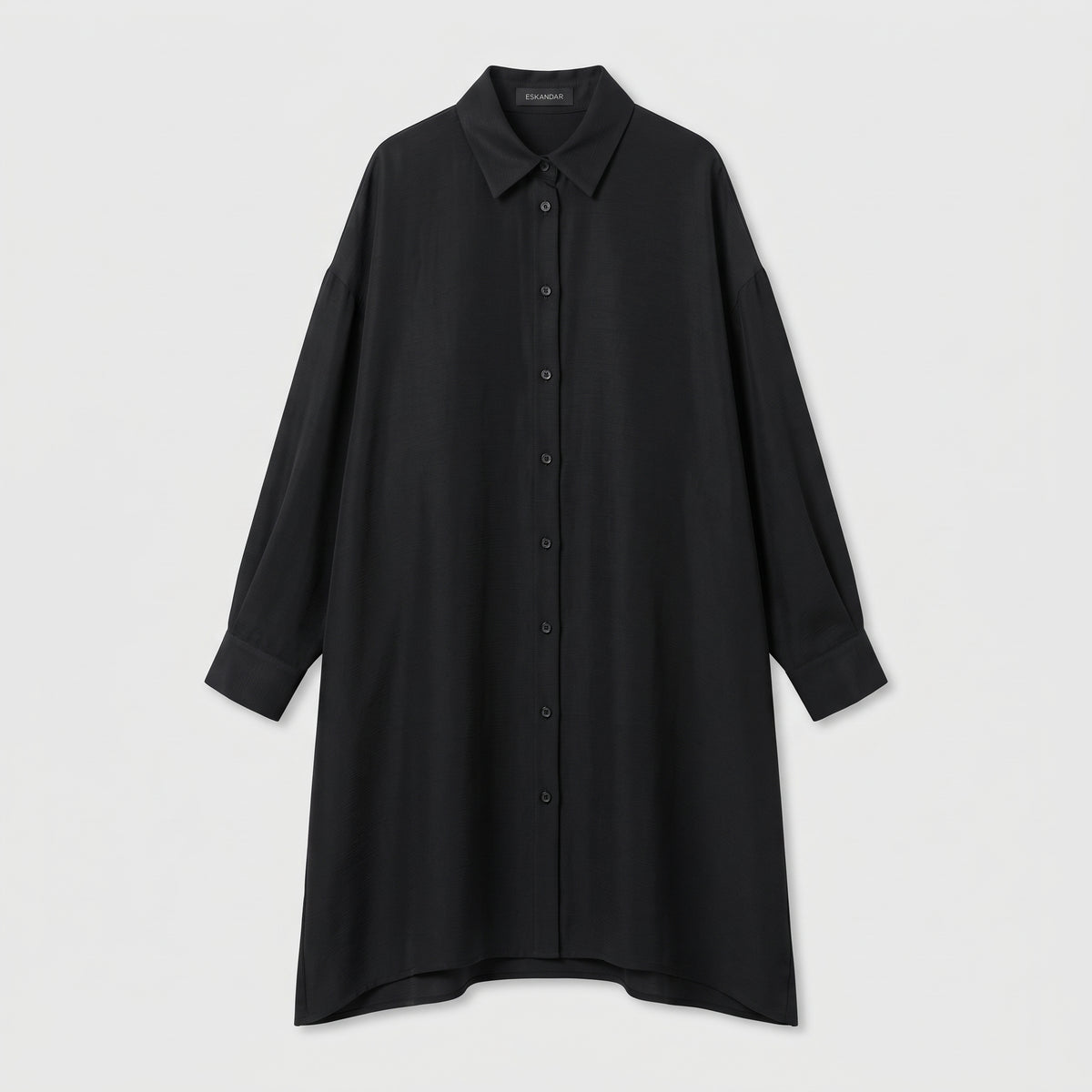 Oversized Longline Black Shirt