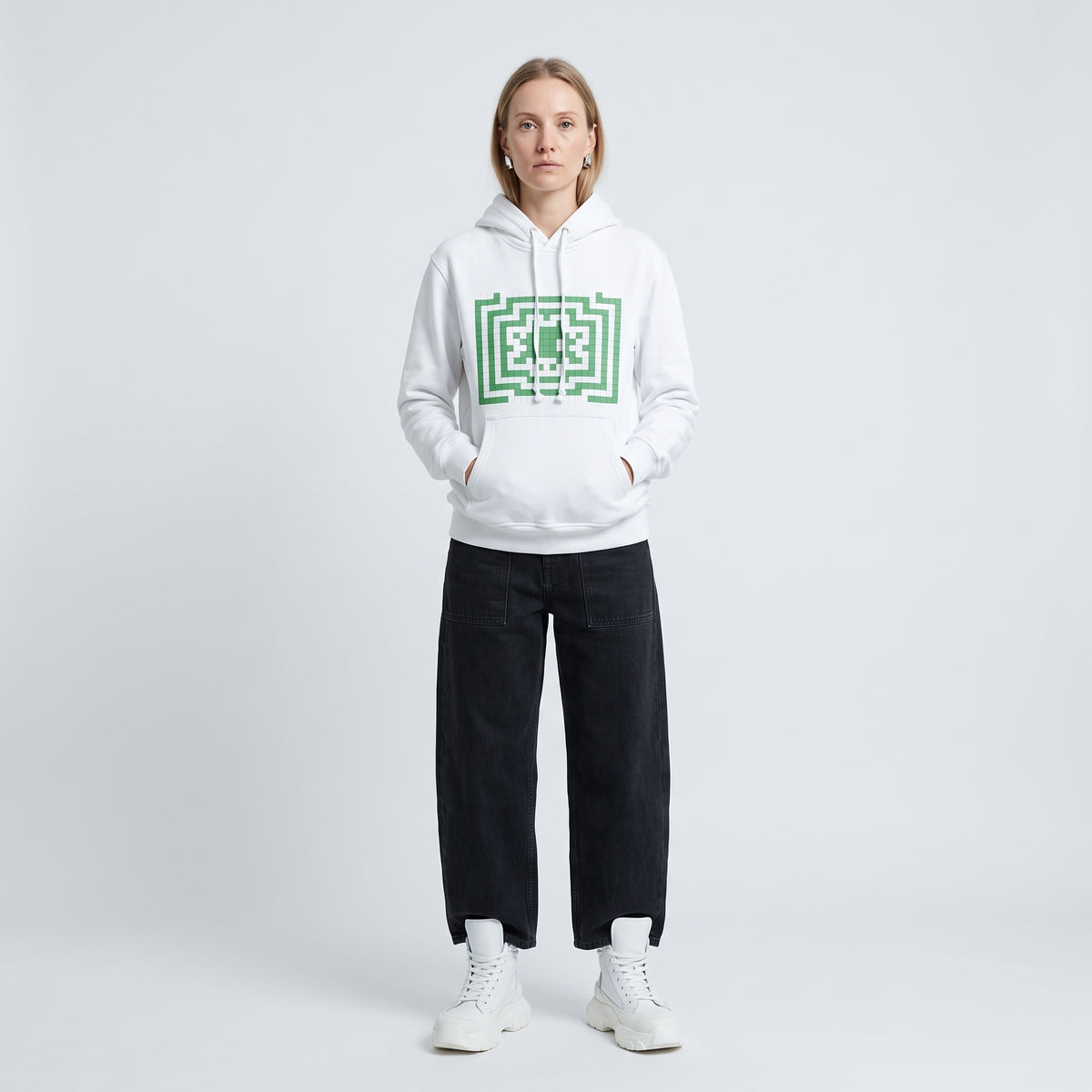 Geometric Graphic Cotton Hoodie