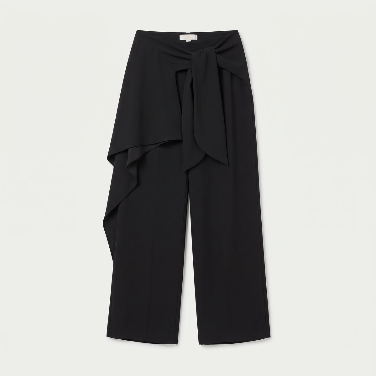 CHLOE Asymmetric Draped Wide-Leg Trousers