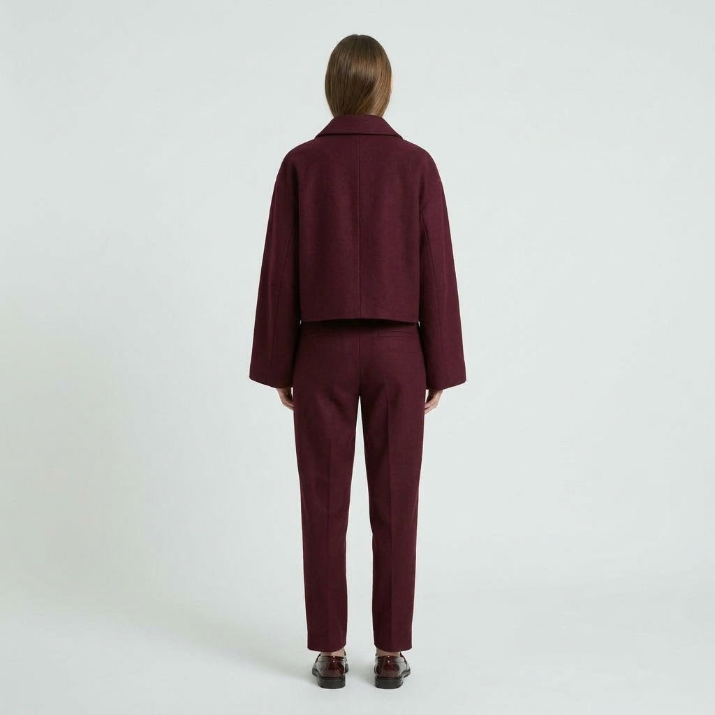 NATAN Structured Burgundy Cropped Jacket - view 4