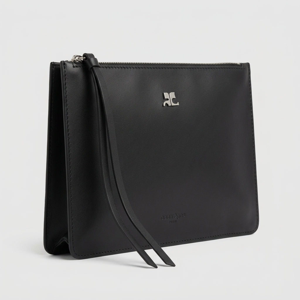 COURREGES Sleek Leather Logo Pouch - view 2