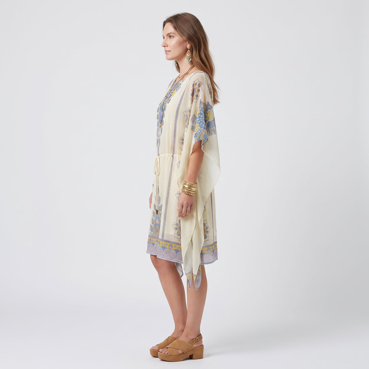 ETRO Printed Drawstring Kaftan Cover-Up - view 4