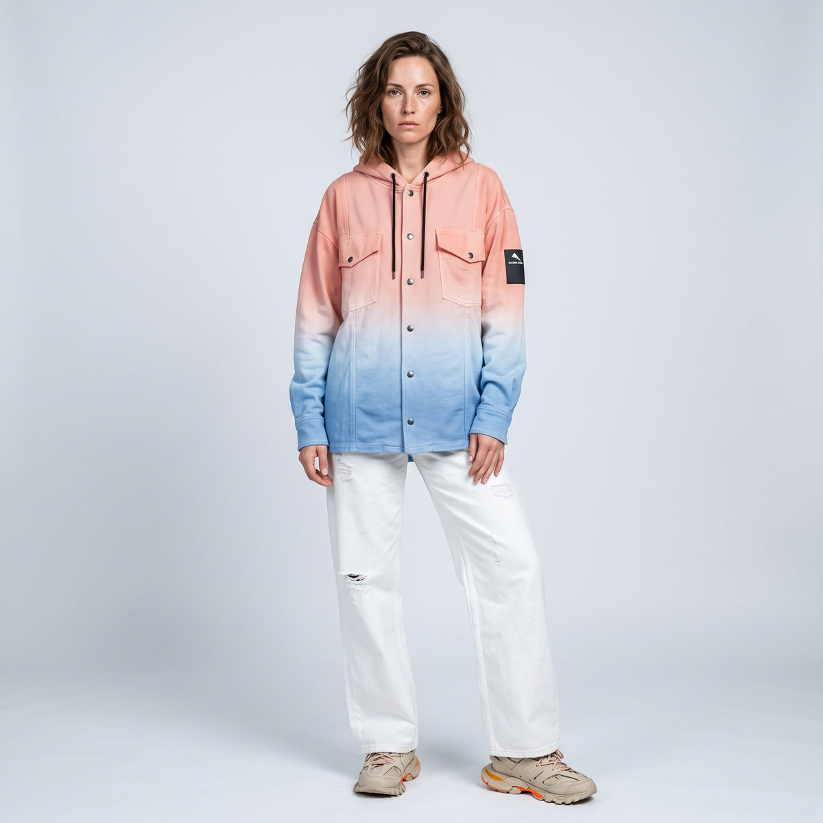 Ombre Hooded Utility Jacket