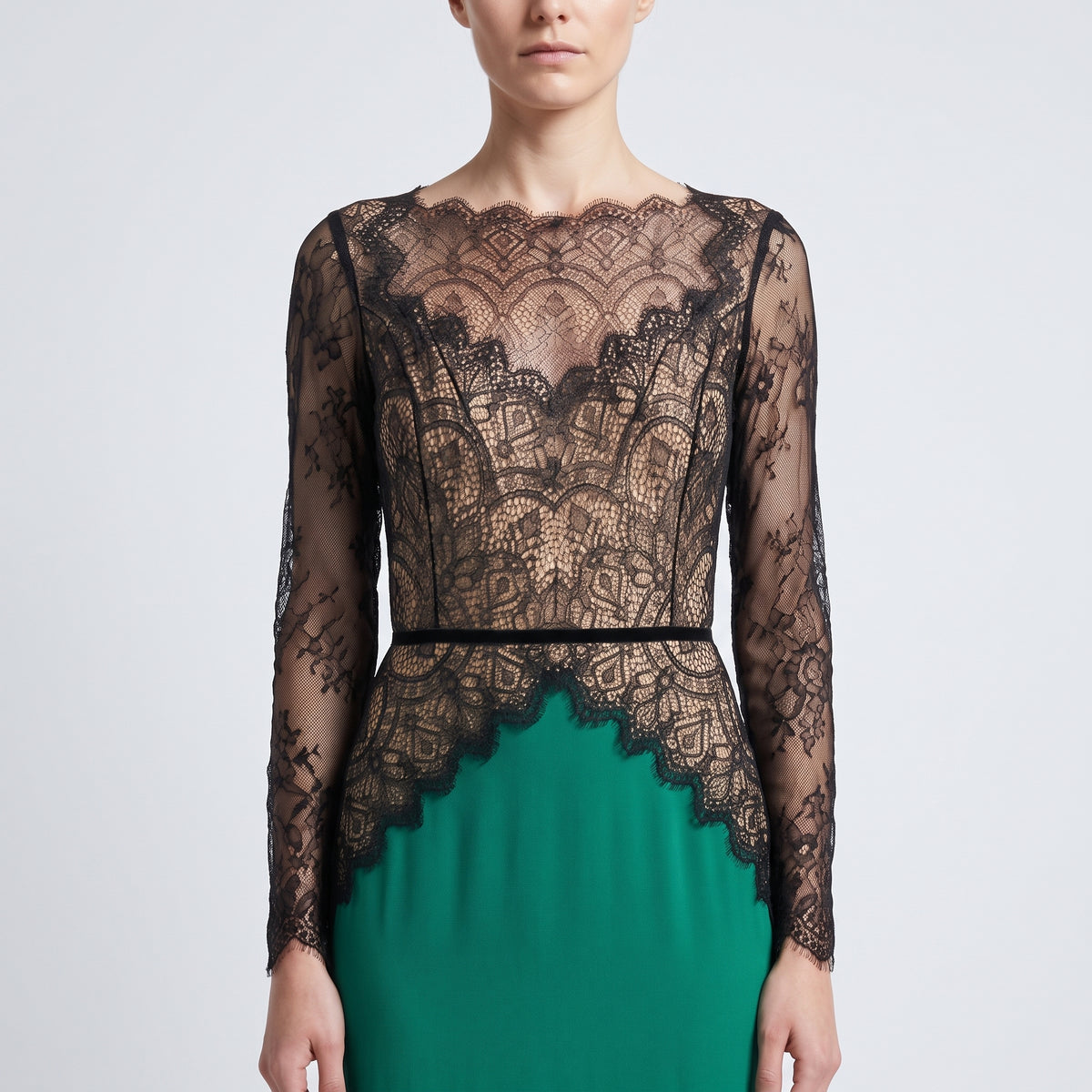Lace Bodice Emerald Gown