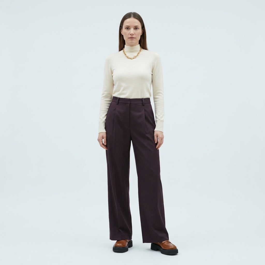PLAN C Pleated Wide-Leg Tailored Trousers - view 2