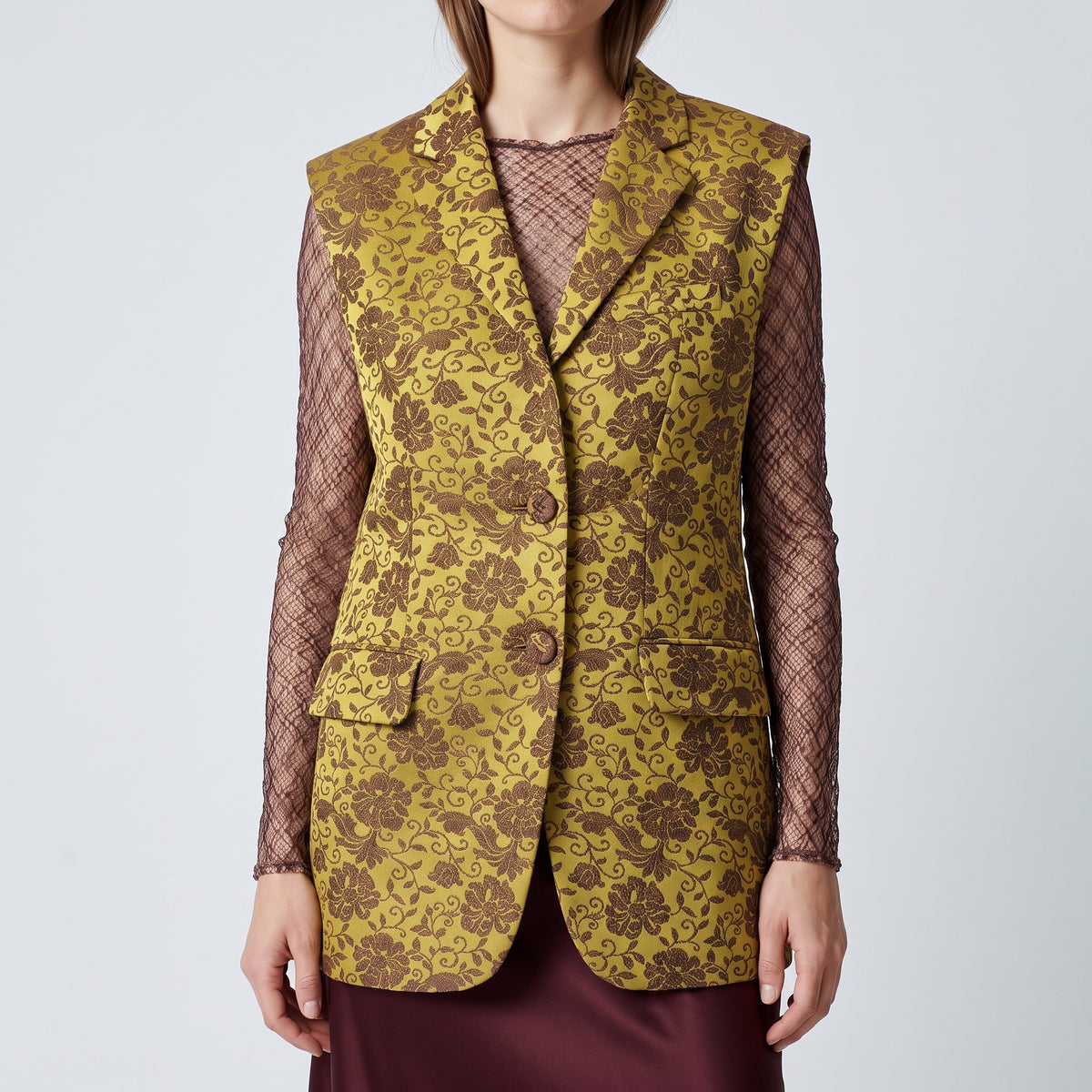 DRIES VAN NOTEN Floral Jacquard Tailored Vest - view 2