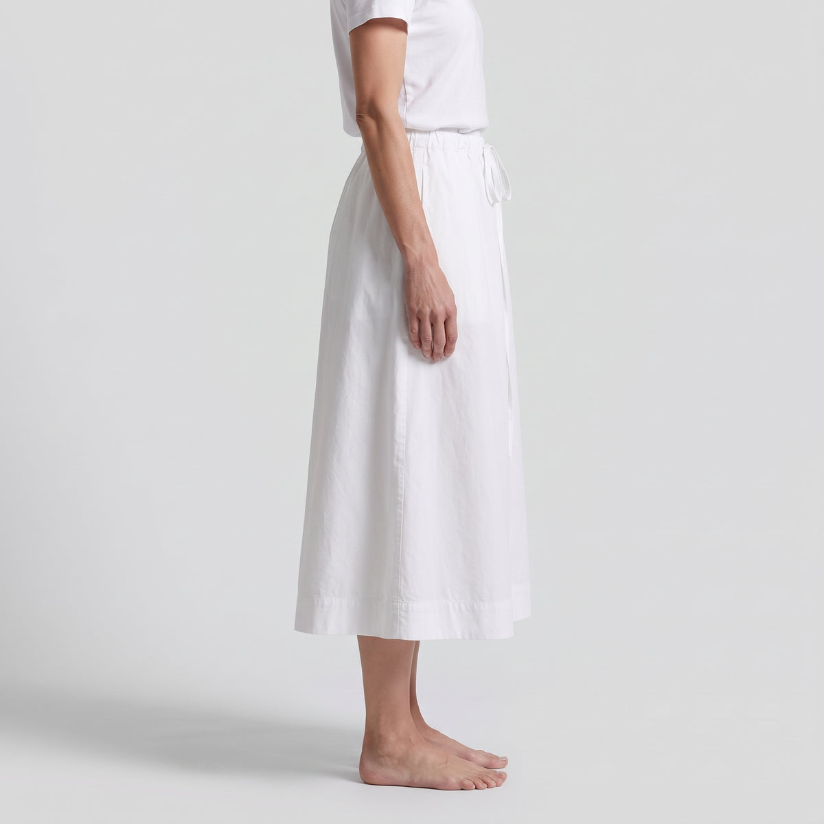 Minimalist White Drawstring Skirt