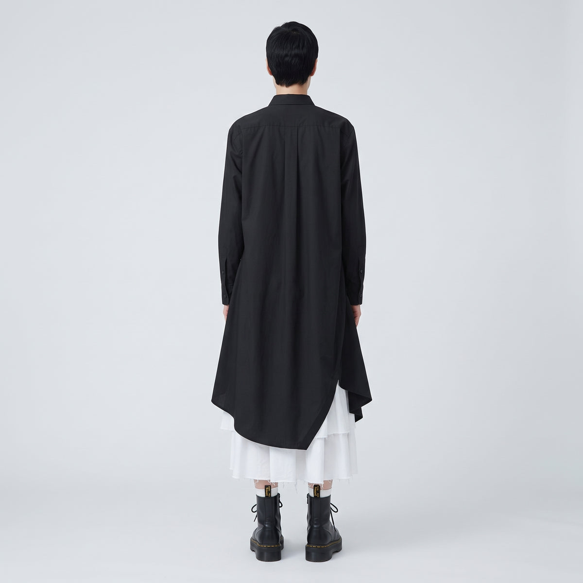 COMME DES GARCONS Asymmetric Layered Cotton Shirt - view 5