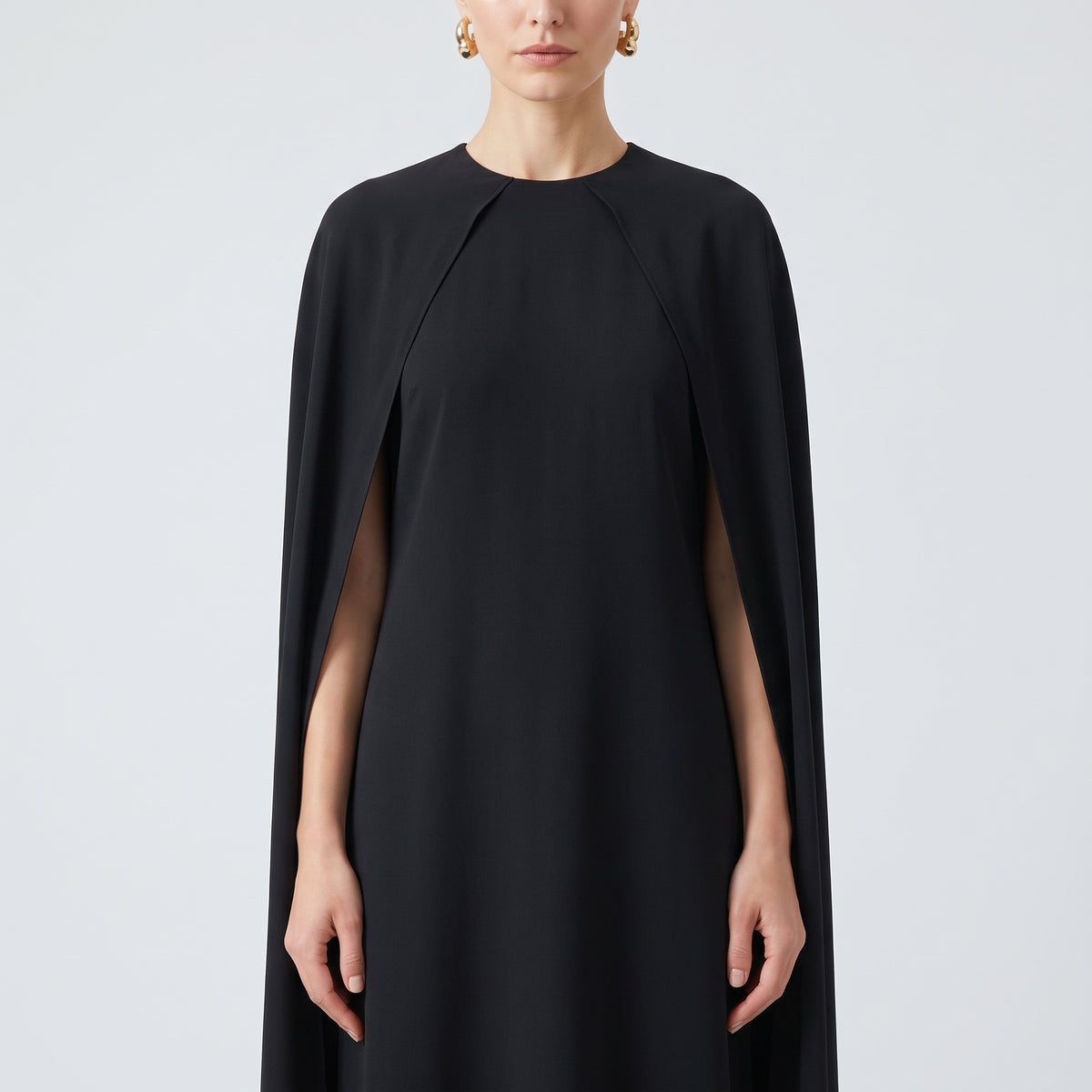 Elegant Black Cape Dress