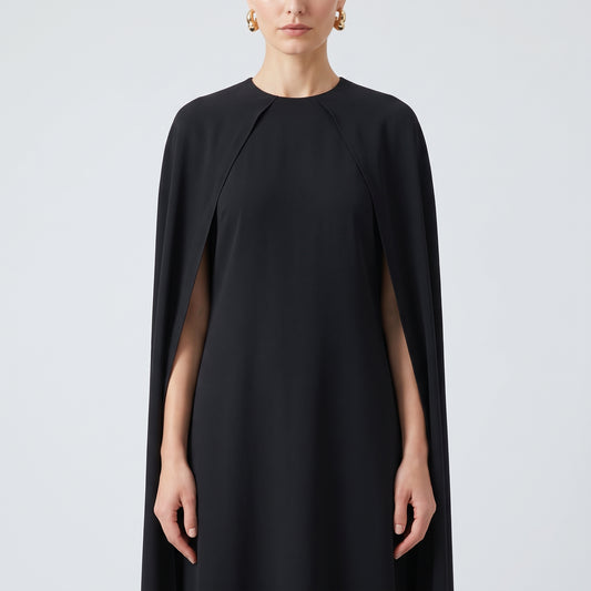 Elegant Black Cape Dress