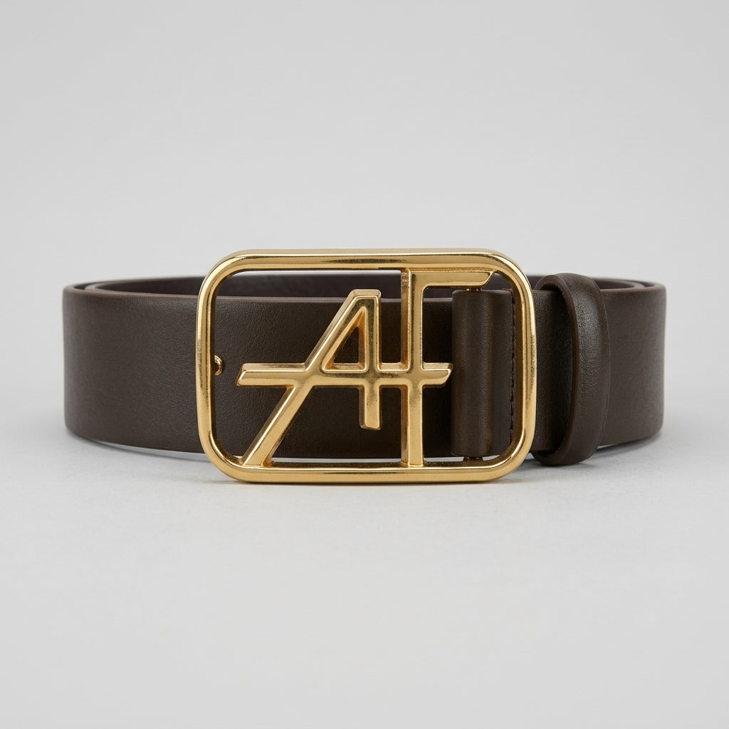 ALBERTA FERRETTI Monogram Buckle Leather Belt