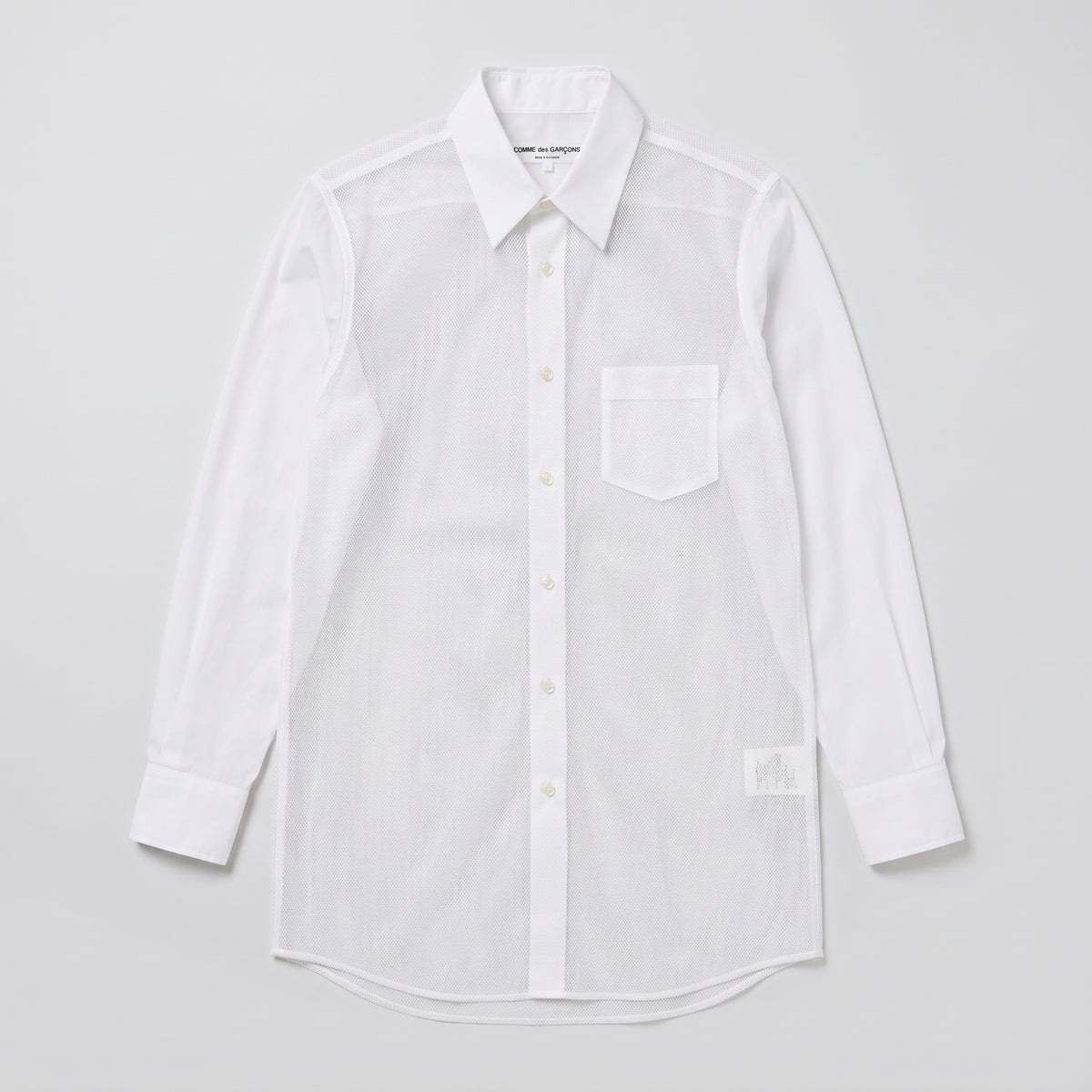 COMME DES GARCONS Sheer Mesh Paneled Shirt