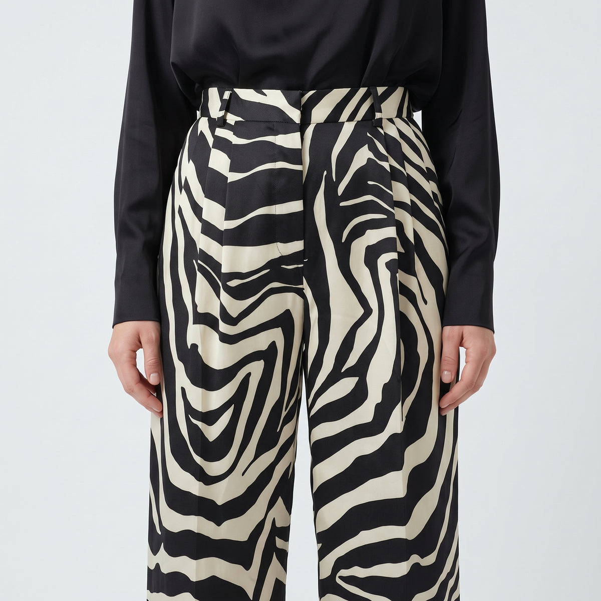 CALCATERRA Zebra Print Wide Leg Trousers - view 2