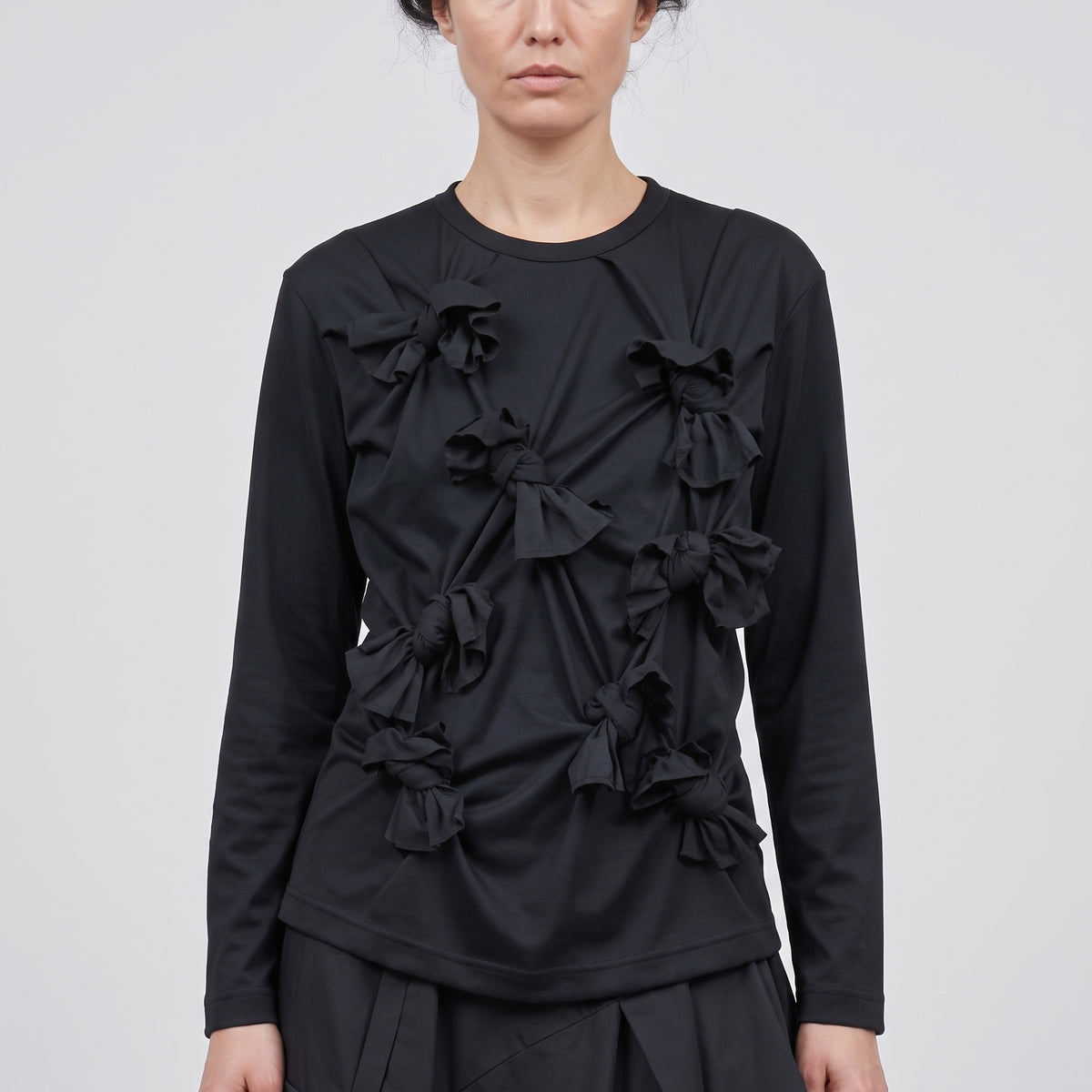 Black Bow Embellished Long Sleeve