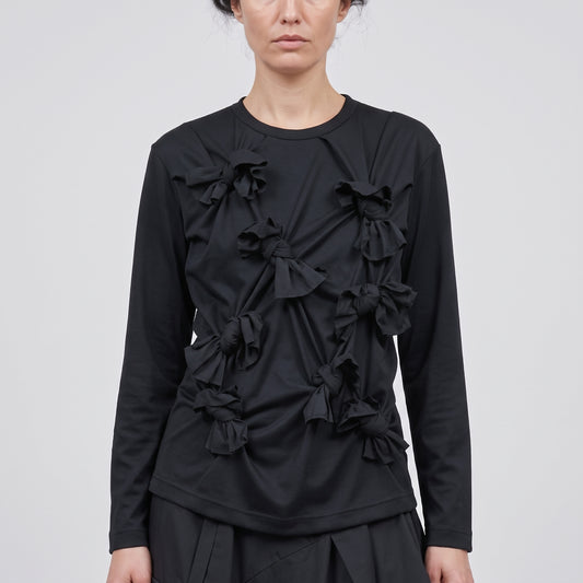 Black Bow Embellished Long Sleeve