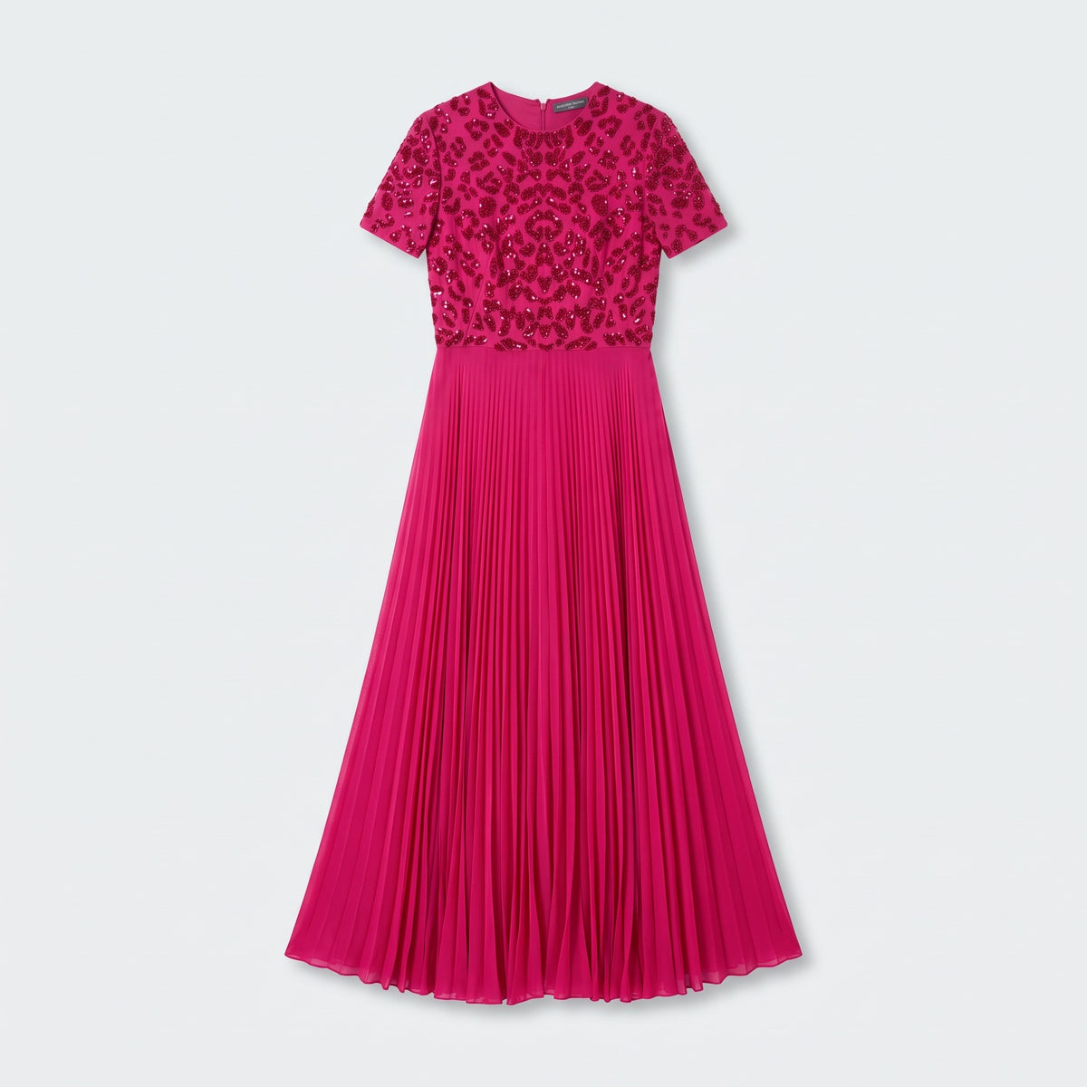 Embellished Pleated Midi Dress