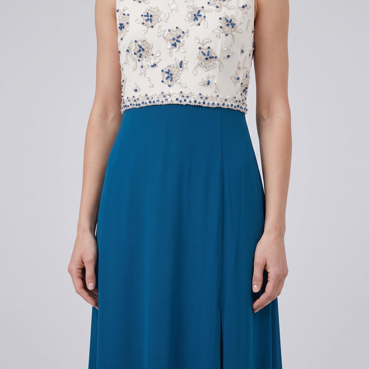 Embellished Floral Evening Gown