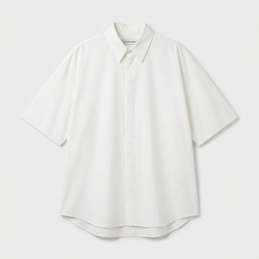 CALCATERRA Oversized Short Sleeve Cotton Shirt