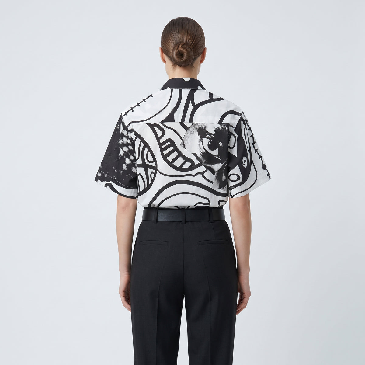 WUMAN Monochrome Graphic Short Sleeve Shirt - view 5