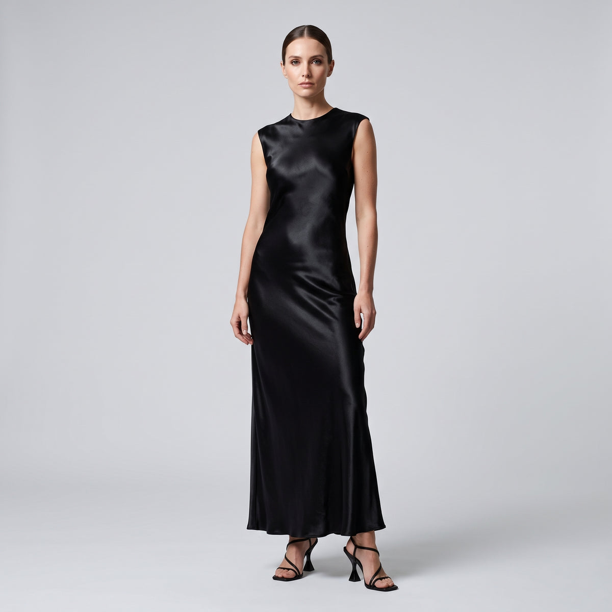 ALBERTA FERRETTI Sleeveless Satin Midi Dress - view 3