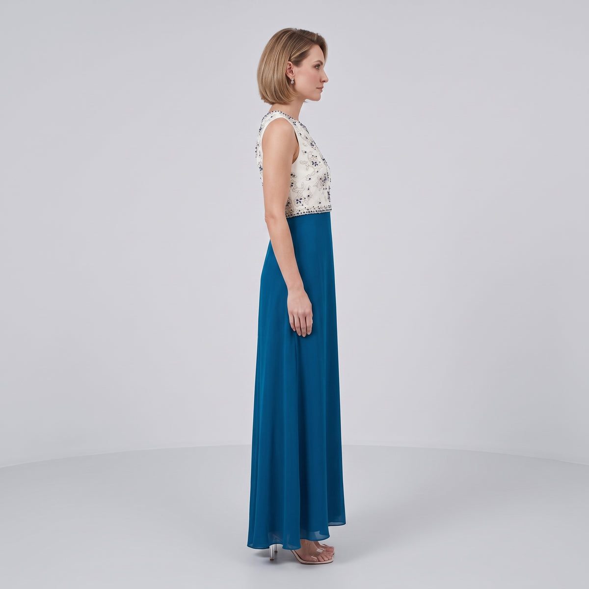 Embellished Floral Evening Gown