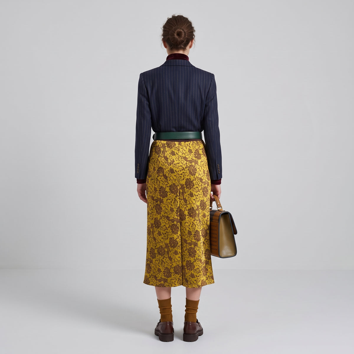 DRIES VAN NOTEN Floral Jacquard Midi Column Skirt - view 5