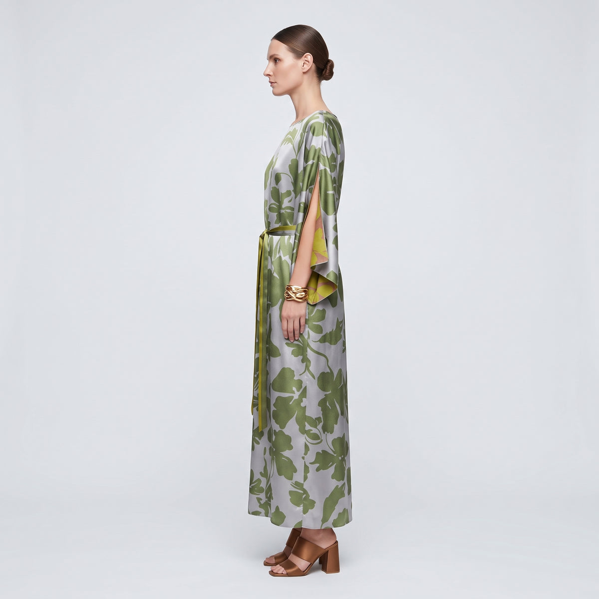 Floral Printed Silk Midi Dress