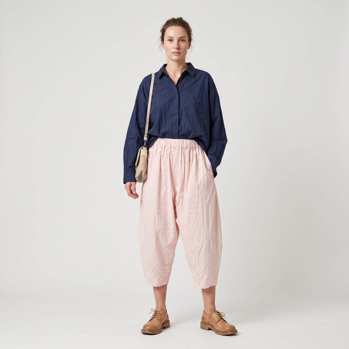 CASEY CASEY Cropped Pink Cotton Pants - view 3