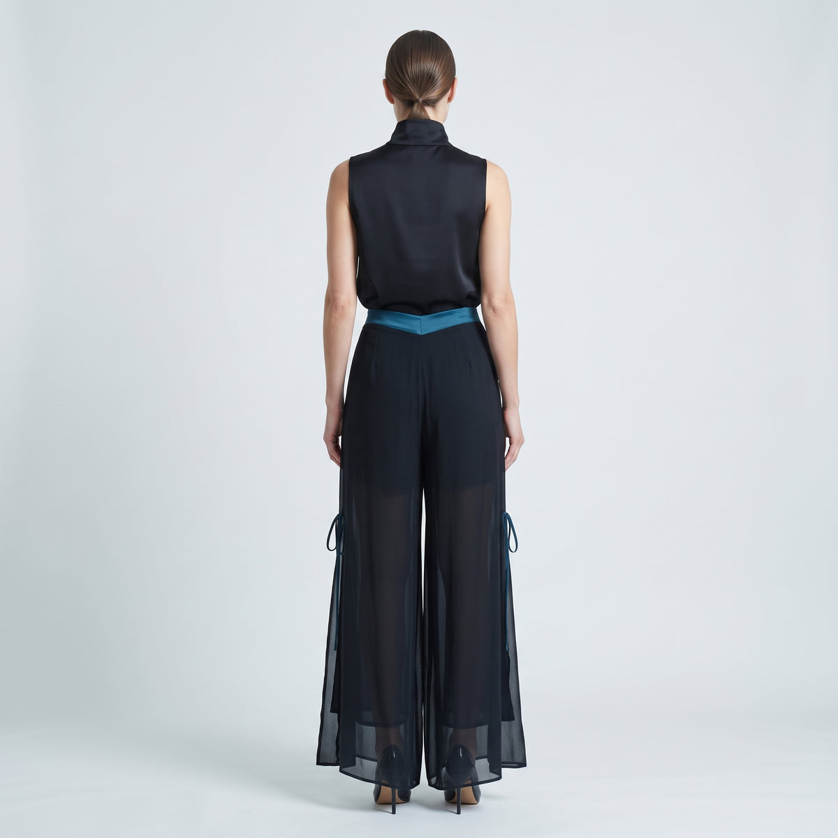 MIIN Satin Trim Wide Leg Pants - view 5