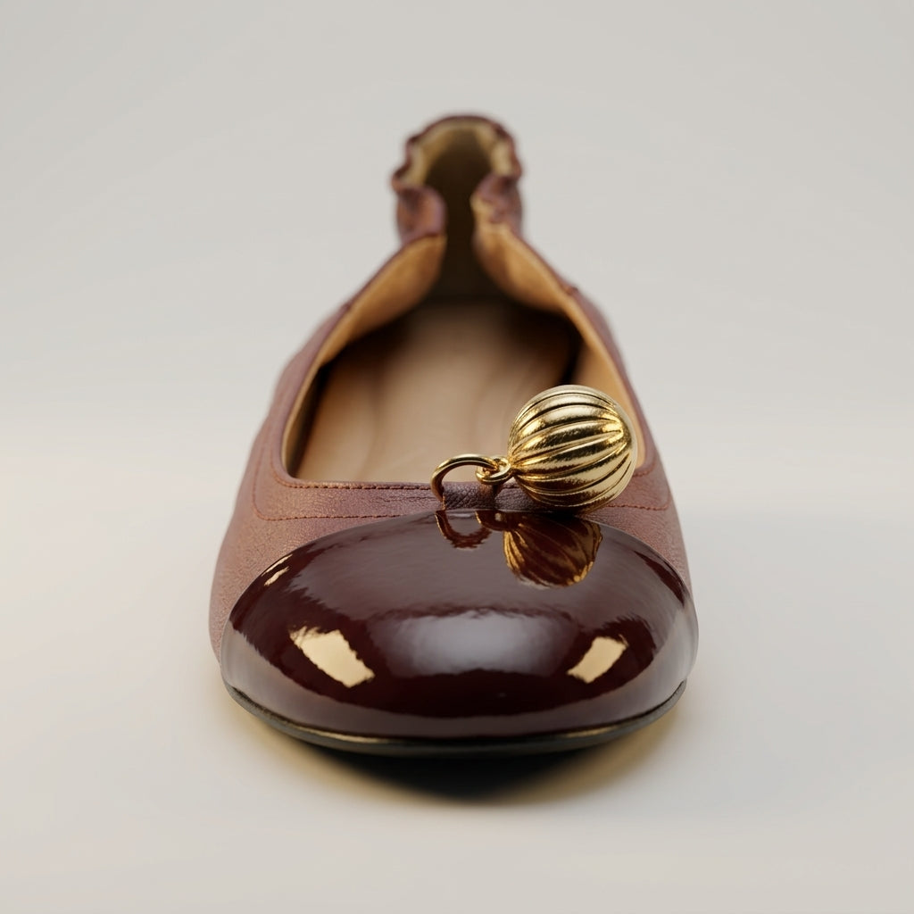 Burgundy Patent Ballerina Flats