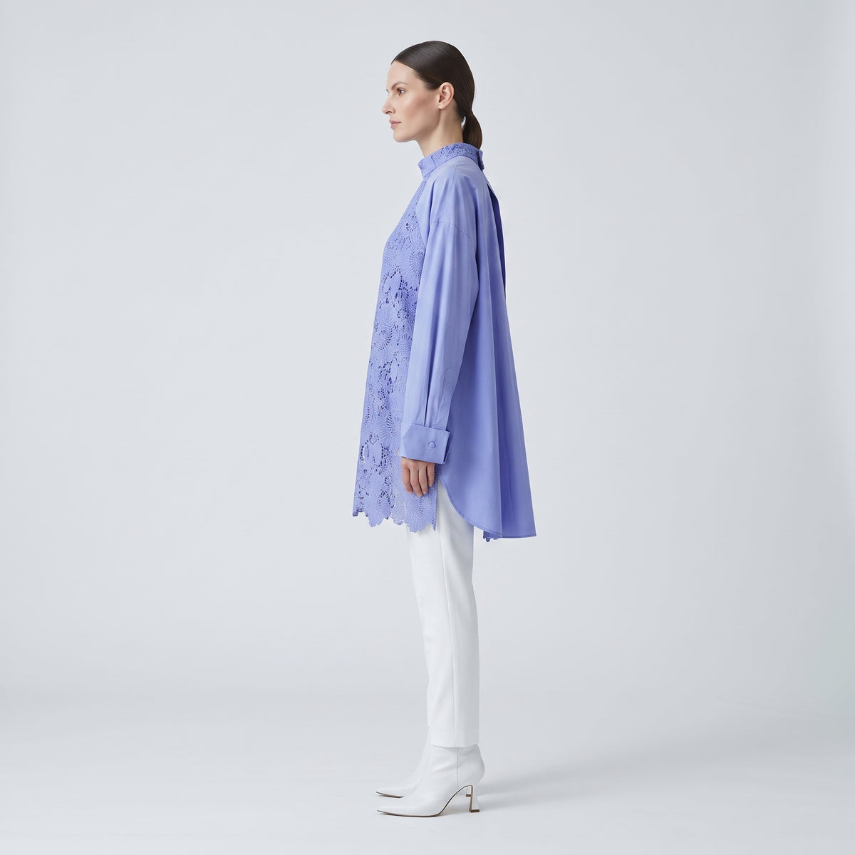 AKNVAS Floral Lace Mock Neck Tunic - view 4