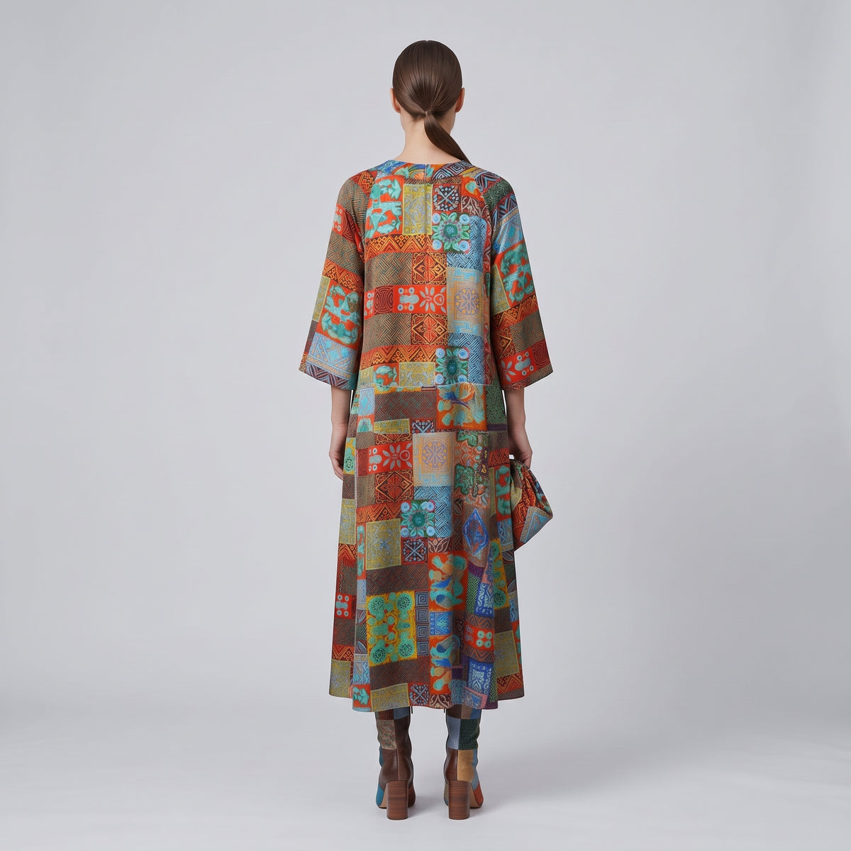 RIANNA NINA Patchwork Print Midi Dress - view 4