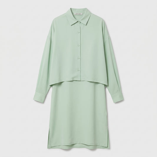 ALBERTA FERRETTI Layered Longline Green Blouse