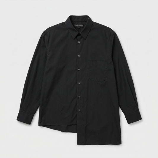 COMME DES GARCONS Asymmetric Hem Cotton Black Shirt
