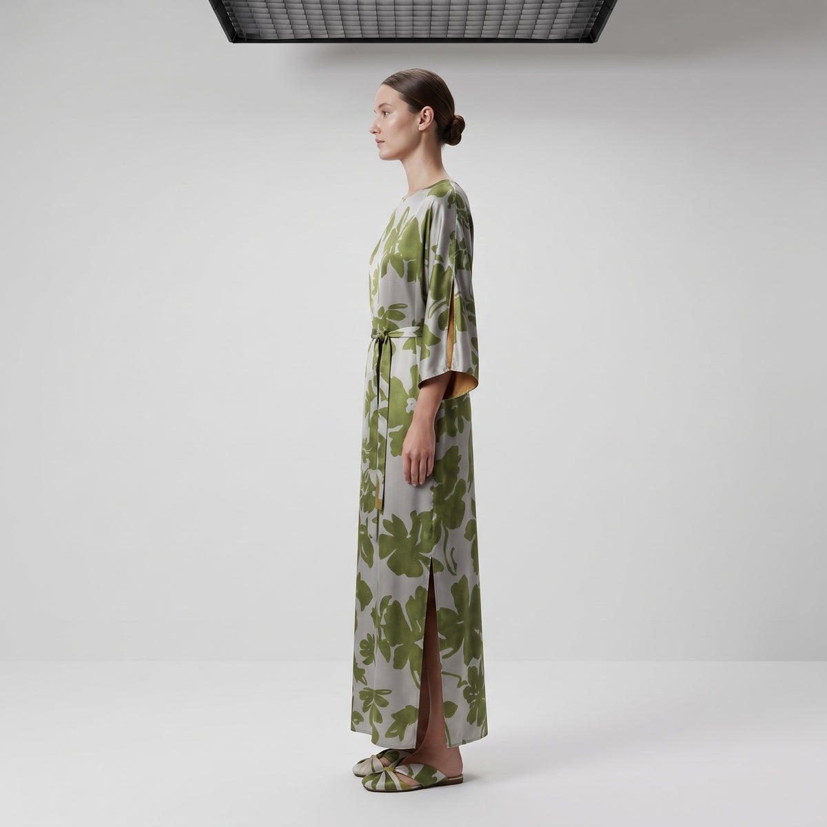 Floral Print Kimono Midi Dress