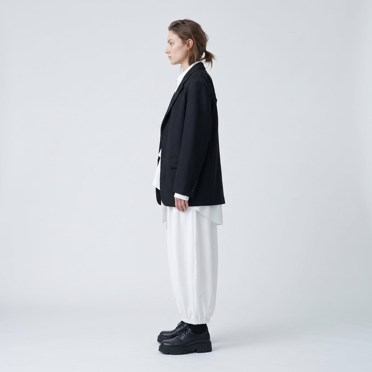 White Elasticated Balloon Sweatpants