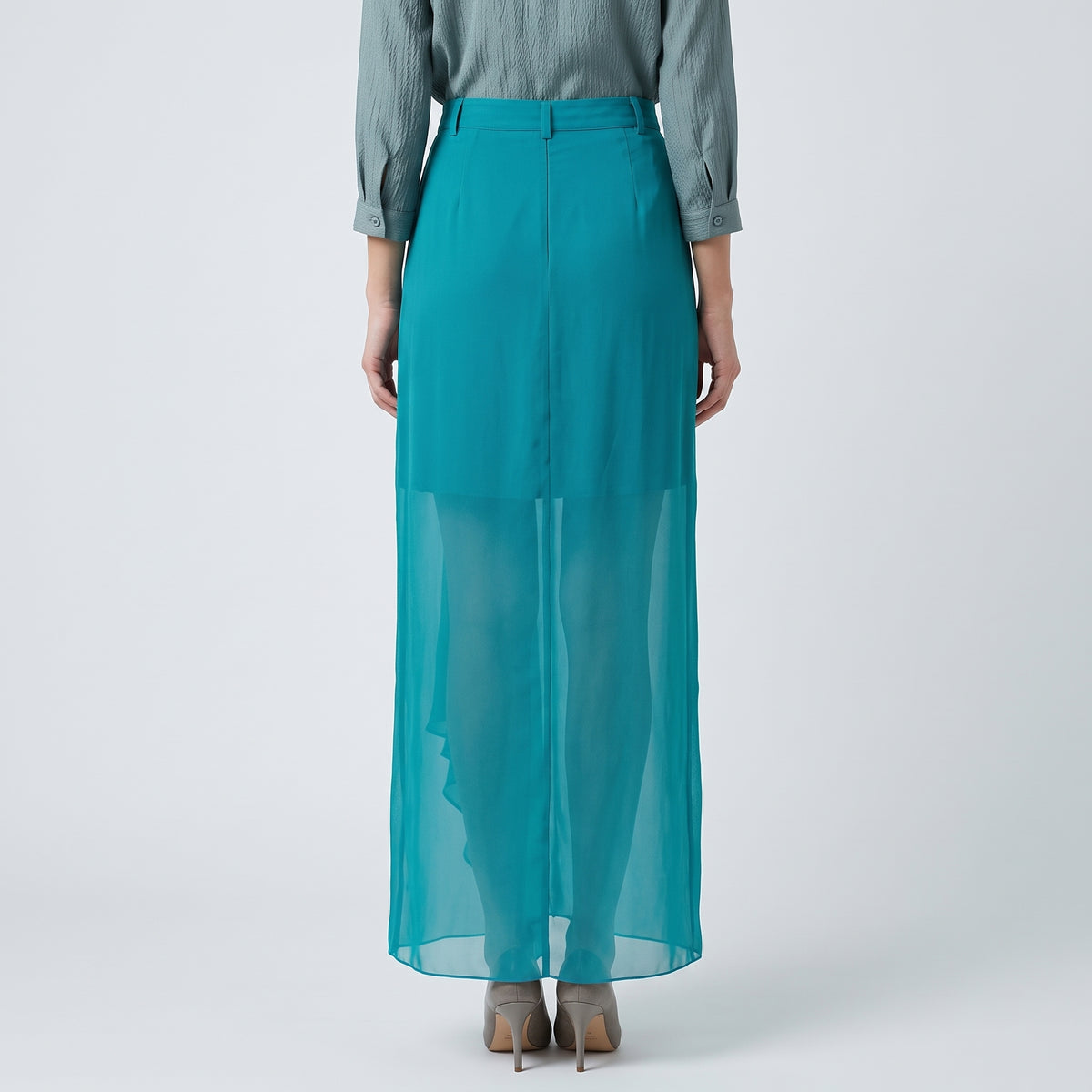 ALBERTA FERRETTI Draped Semi-Sheer Maxi Skirt - view 5