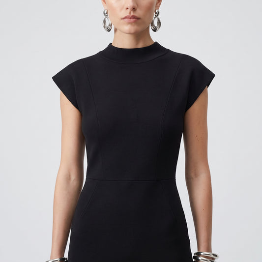 Elegant Black Sleeveless Sheath Dress