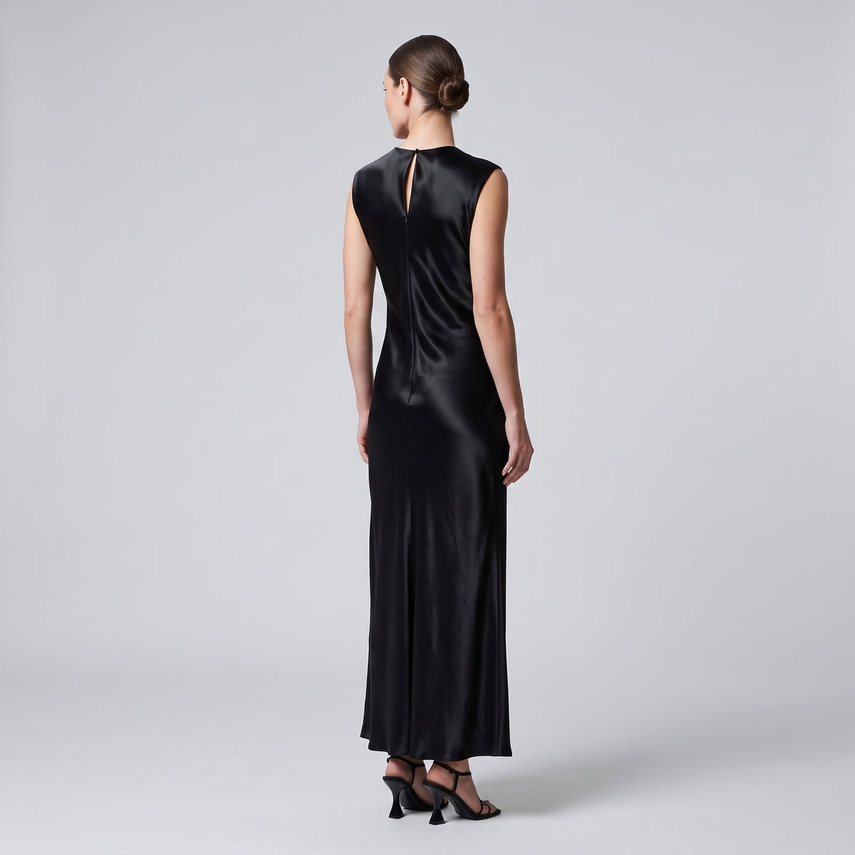 ALBERTA FERRETTI Sleeveless Satin Midi Dress - view 5