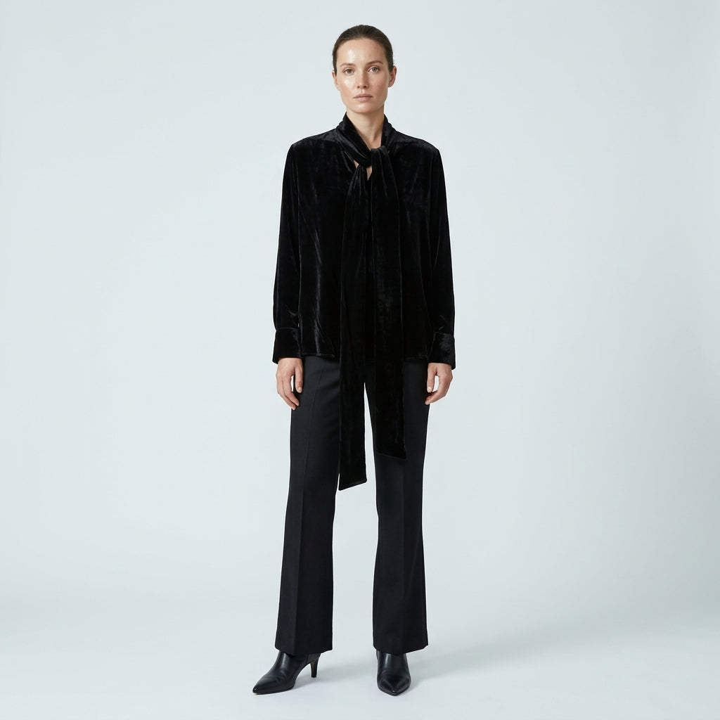 NATAN Velvet Tie-Neck Blouse - view 2