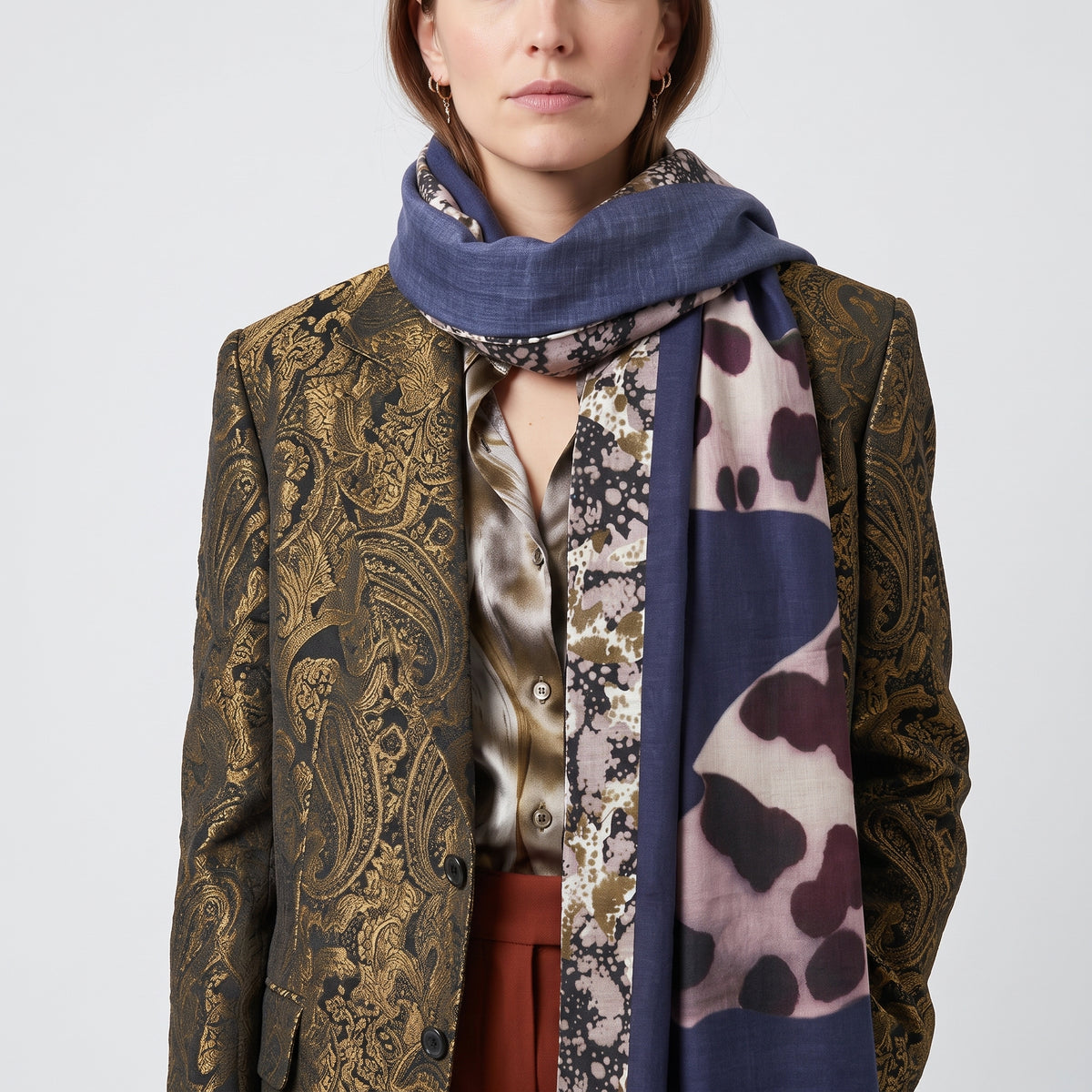 DRIES VAN NOTEN Floral Leopard Print Silk Scarf - view 5