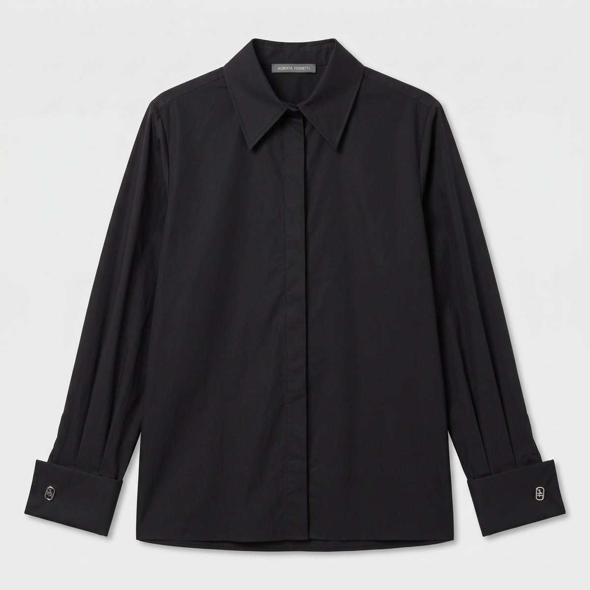 ALBERTA FERRETTI Classic Black Poplin Shirt