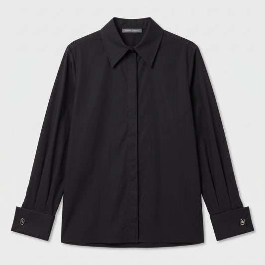 ALBERTA FERRETTI Classic Black Poplin Shirt