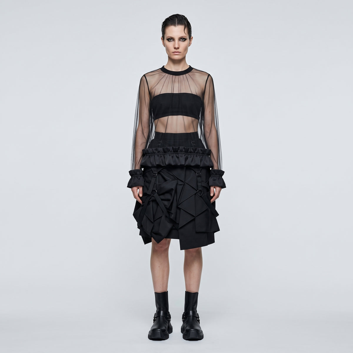 NOIR KEI NINOMIYA Sheer Ruffled Tulle Blouse - view 3