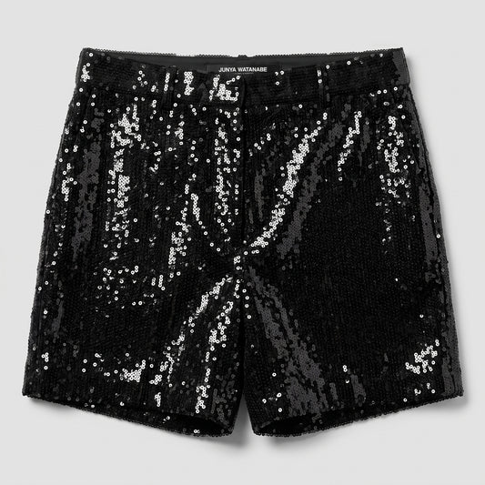 JUNYA WATANABE Black Sequined Tailored Shorts