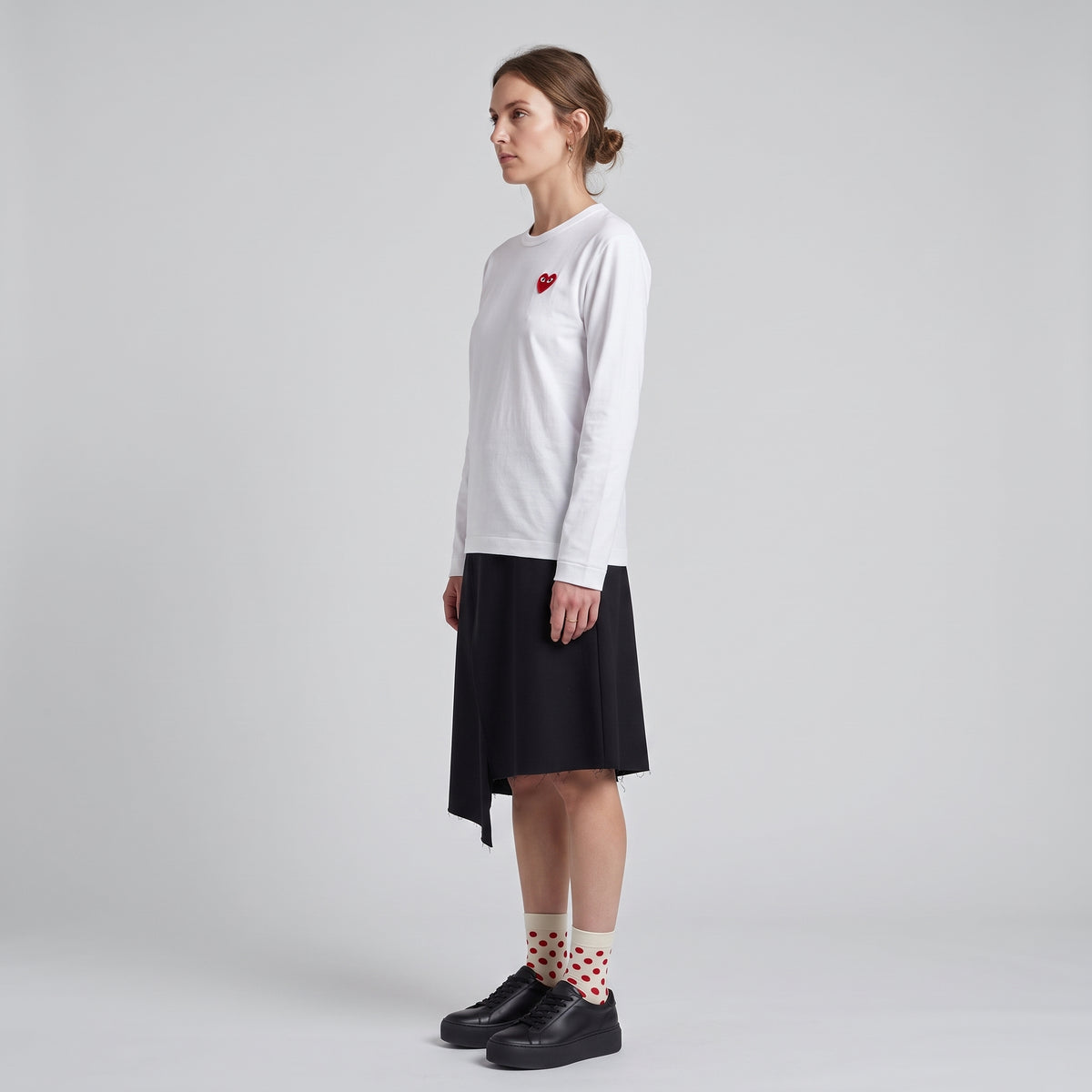 CDG PLAY Heart Patch Long Sleeve Tee - view 4