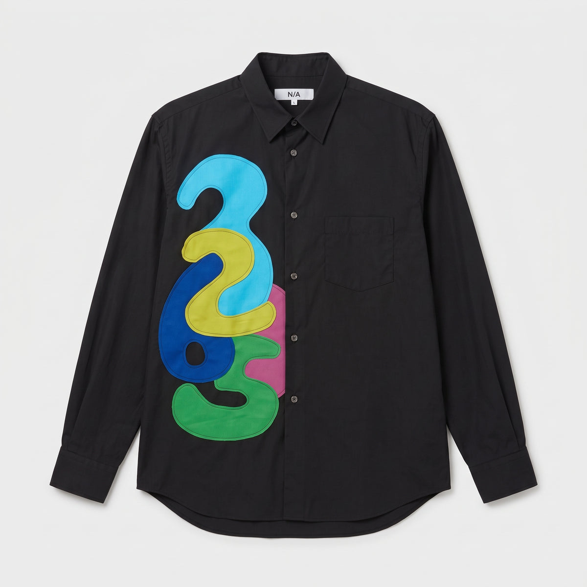 Graphic Appliqué Button-Down Shirt