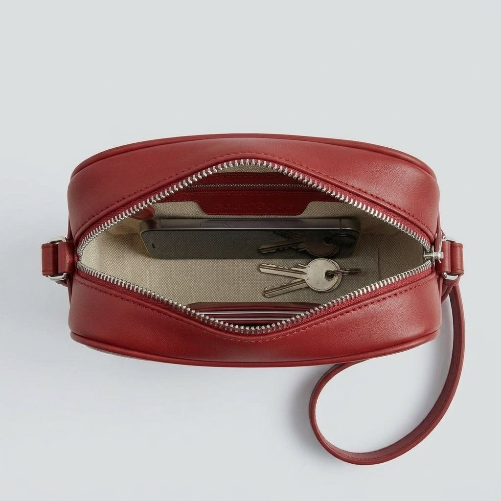 Burgundy Leather Crossbody Bag