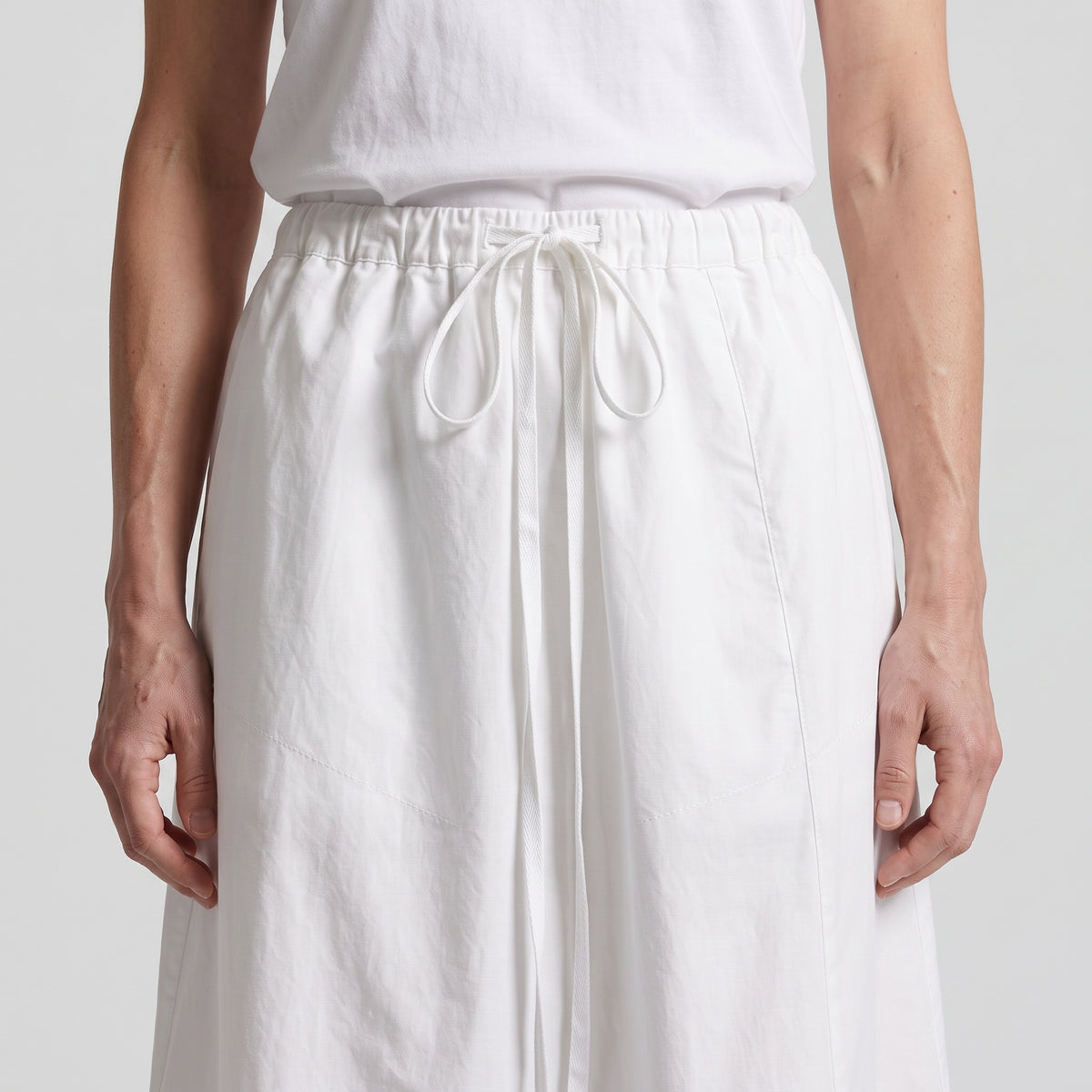Minimalist White Drawstring Skirt